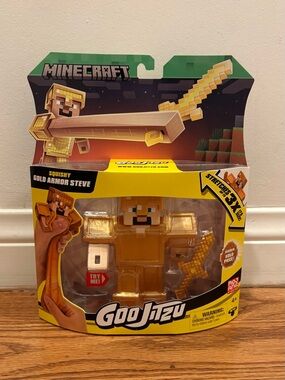 Goo Jit Zu Minecraft Squishy GOLD ARMOR STEVE Figure Mojang Moose Toys NEW